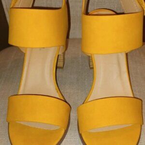 Elegant Yellow Block Heel Sandals for Women